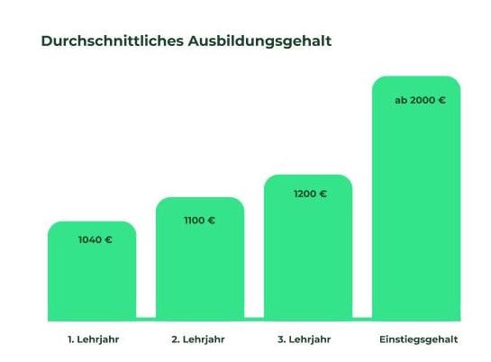 Grafik Durchschnittliches Ausbildungsgehalt Pflegekraft